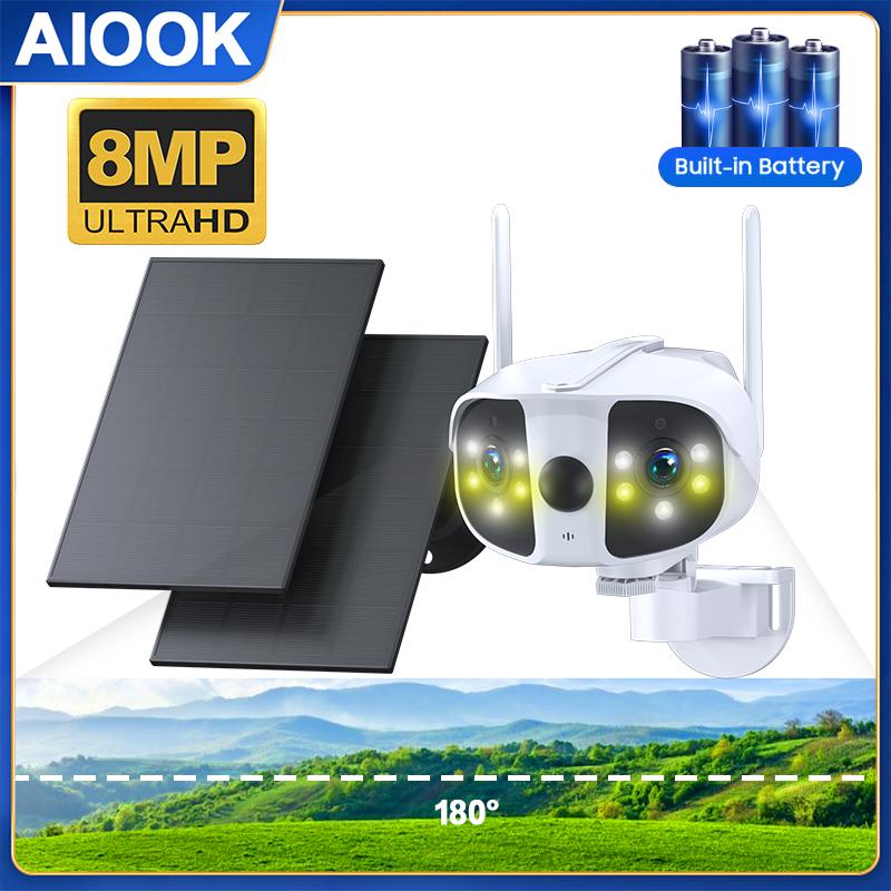 AIOOK Уличная солнечная камера 180° Панорамная IP-камера видеонаблюдения HD 8MP 4K WiFi CCTV Полноцветная камера ночного видения IP66 Водонепроницаемая камера безопасности Двусторонний домофон
AIOOK Уличная солнечная камера 180° Панорамная IP-камера видеонаблюдения HD 8MP 4K WiFi CCTV Полноцветная камера ночного видения IP66 Водонепроницаемая камера безопасности Двусторонний домофон