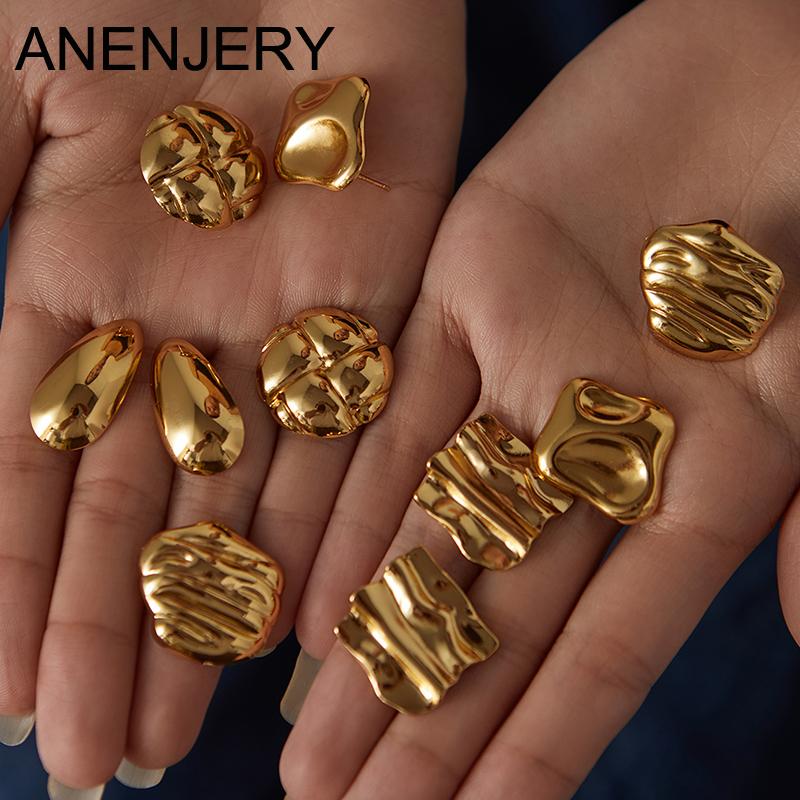 ANENJERY Серьги-гвоздики из нержавеющей стали 316L с геометрическими складками в форме сердца, круглые, квадратные, с каплями воды, для женщин, оптовая продажа ювелирных изделий для вечеринок
ANENJERY Серьги-гвоздики из нержавеющей стали 316L с геометрическими складками в форме сердца, круглые, квадратные, с каплями воды, для женщин, оптовая продажа ювелирных изделий для вечеринок