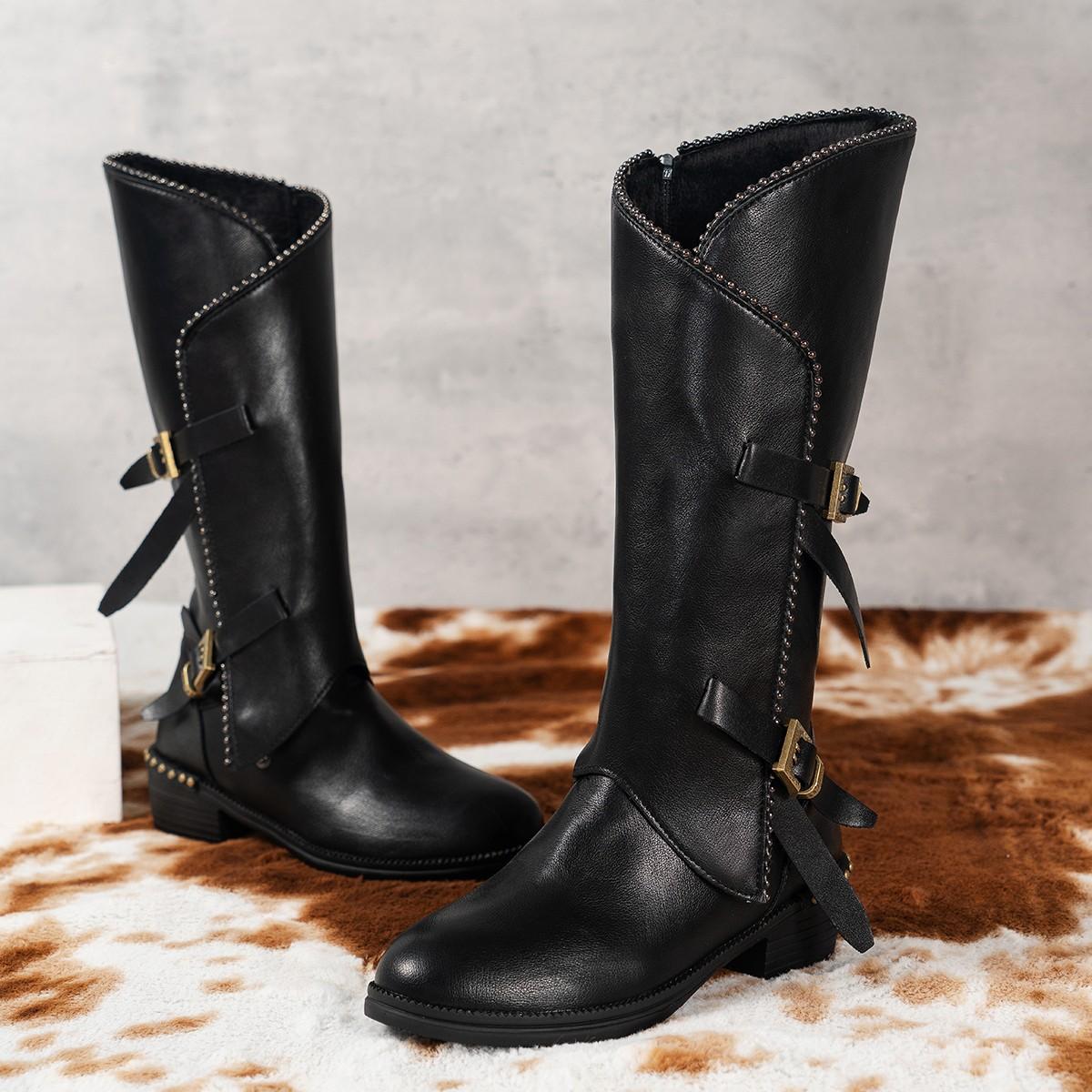 Fashion Martin Boots Women S Retro Boots Metal Buckle Decorative Pointed Side Zipper Boots 43 чорний
Fashion Martin Boots Women S Retro Boots Metal Buckle Decorative Pointed Side Zipper Boots 43 чорний