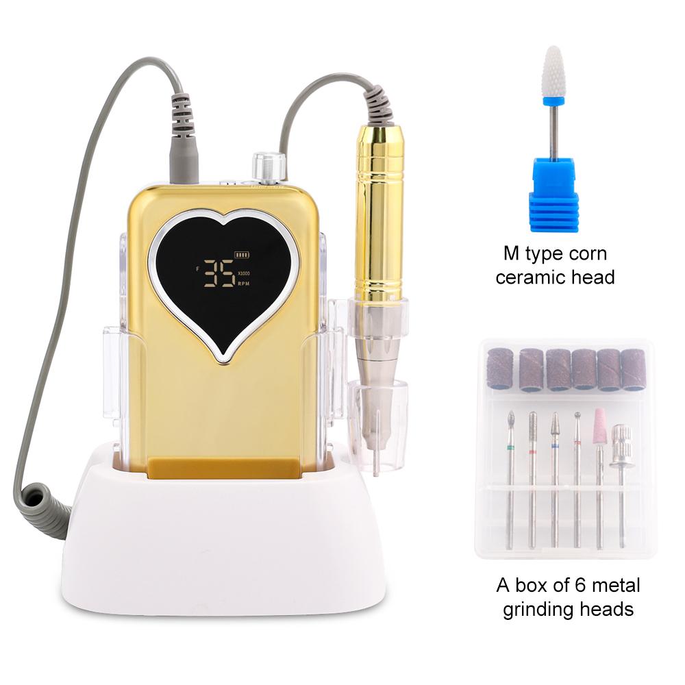 BEPAN Coreless Motor Handle 35000RPM Portable Pro Nail Drill with Desktop Base Cordless Battery Wireless 35K Powerful Heart Shape US металеві золотий колір
BEPAN Coreless Motor Handle 35000RPM Portable Pro Nail Drill with Desktop Base Cordless Battery Wireless 35K Powerful Heart Shape US металеві золотий колір