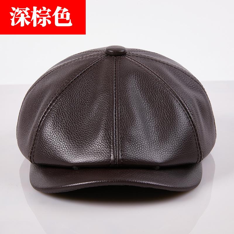 Cowhide Genuine Leather Retro Brown Hats Men Spring/Winter 100% Real Leather Warm Cap Male Beret Painter Boina Cowhide Octagona L 55-56cm
Cowhide Genuine Leather Retro Brown Hats Men Spring/Winter 100% Real Leather Warm Cap Male Beret Painter Boina Cowhide Octagona L 55-56cm