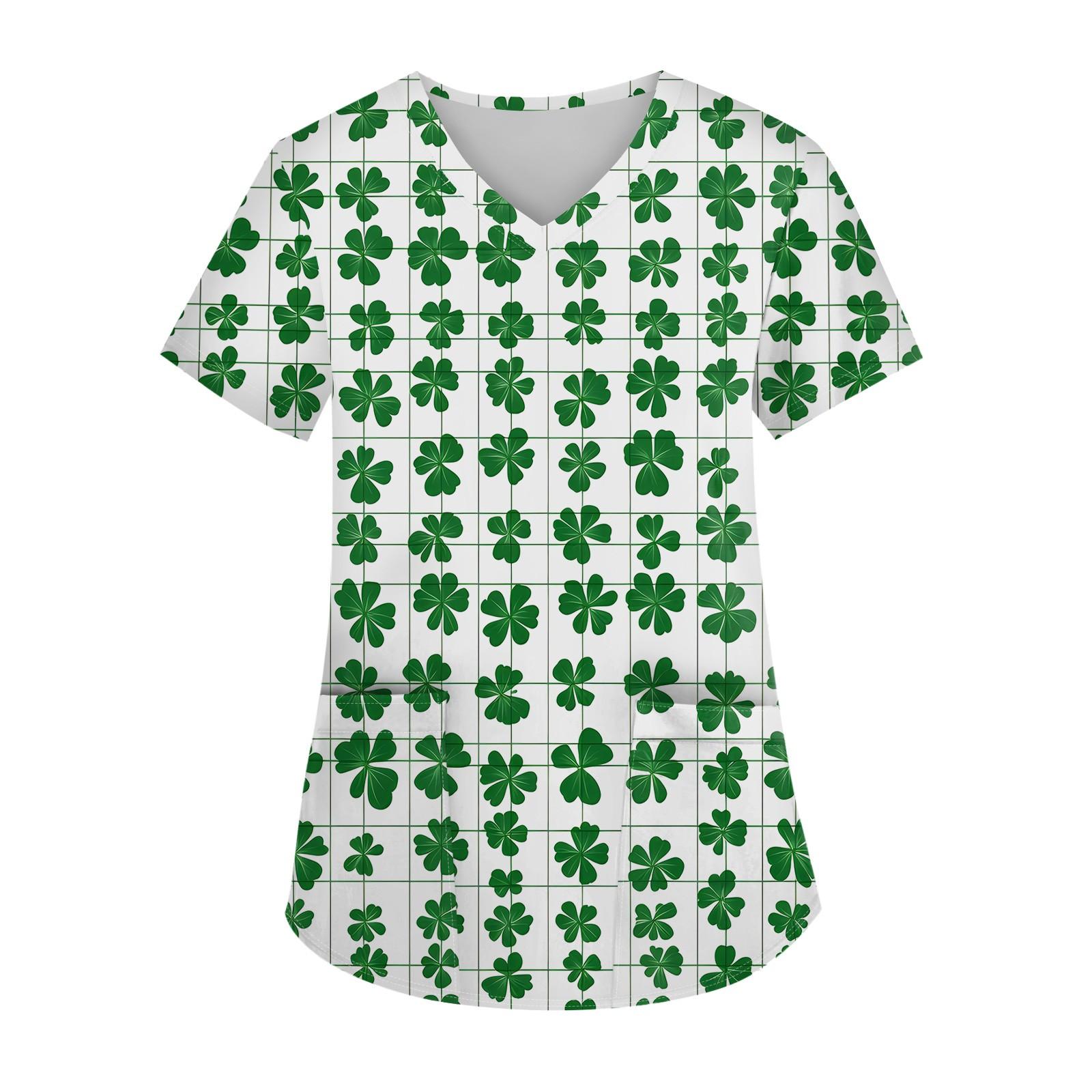 Женская униформа с принтом, рабочая форма с карманом и v-образным вырезом, защитная рабочая форма XL белый