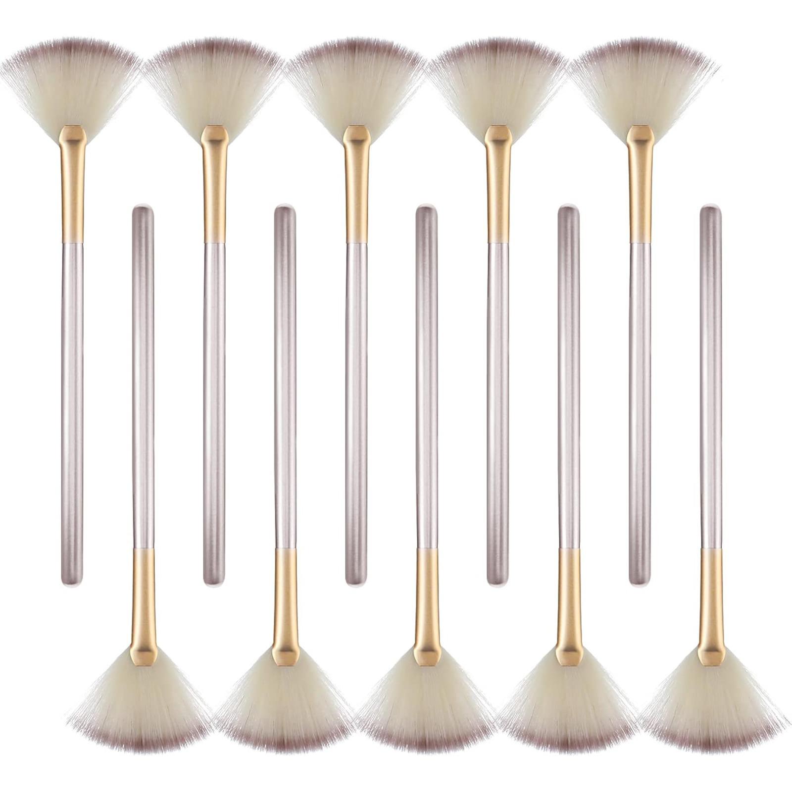 10/20/30 Professional Soft Facial Fan Brushes For Mask Mud Cream, Glycolic Peel & Makeup Application - Esthetician Tools With Champagne Finish 10 pcs
10/20/30 Professional Soft Facial Fan Brushes For Mask Mud Cream, Glycolic Peel & Makeup Application - Esthetician Tools With Champagne Finish 10 pcs