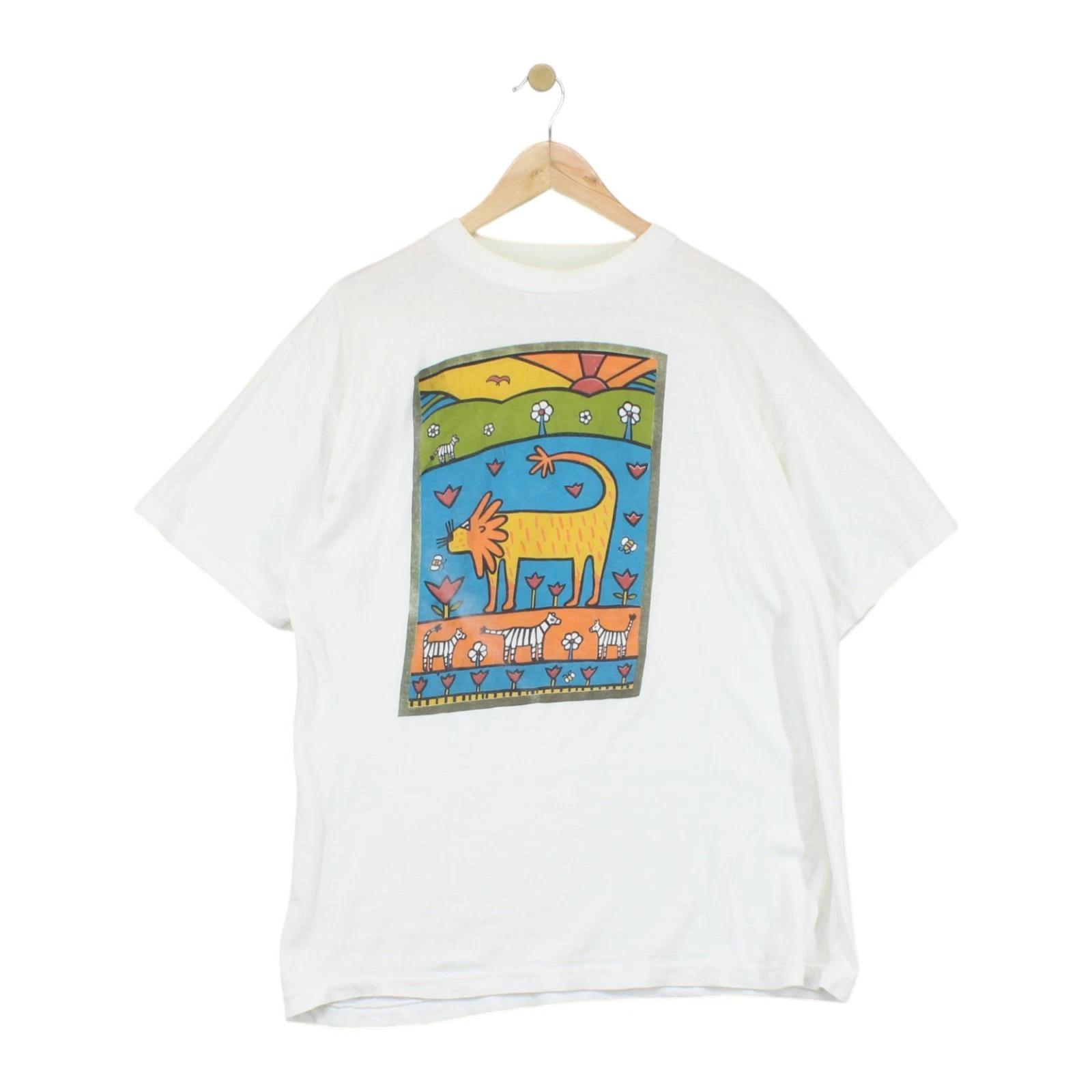 Vintage Single Stitch T-Shirt Mens Size L White Graphic Crew Neck L
Vintage Single Stitch T-Shirt Mens Size L White Graphic Crew Neck L