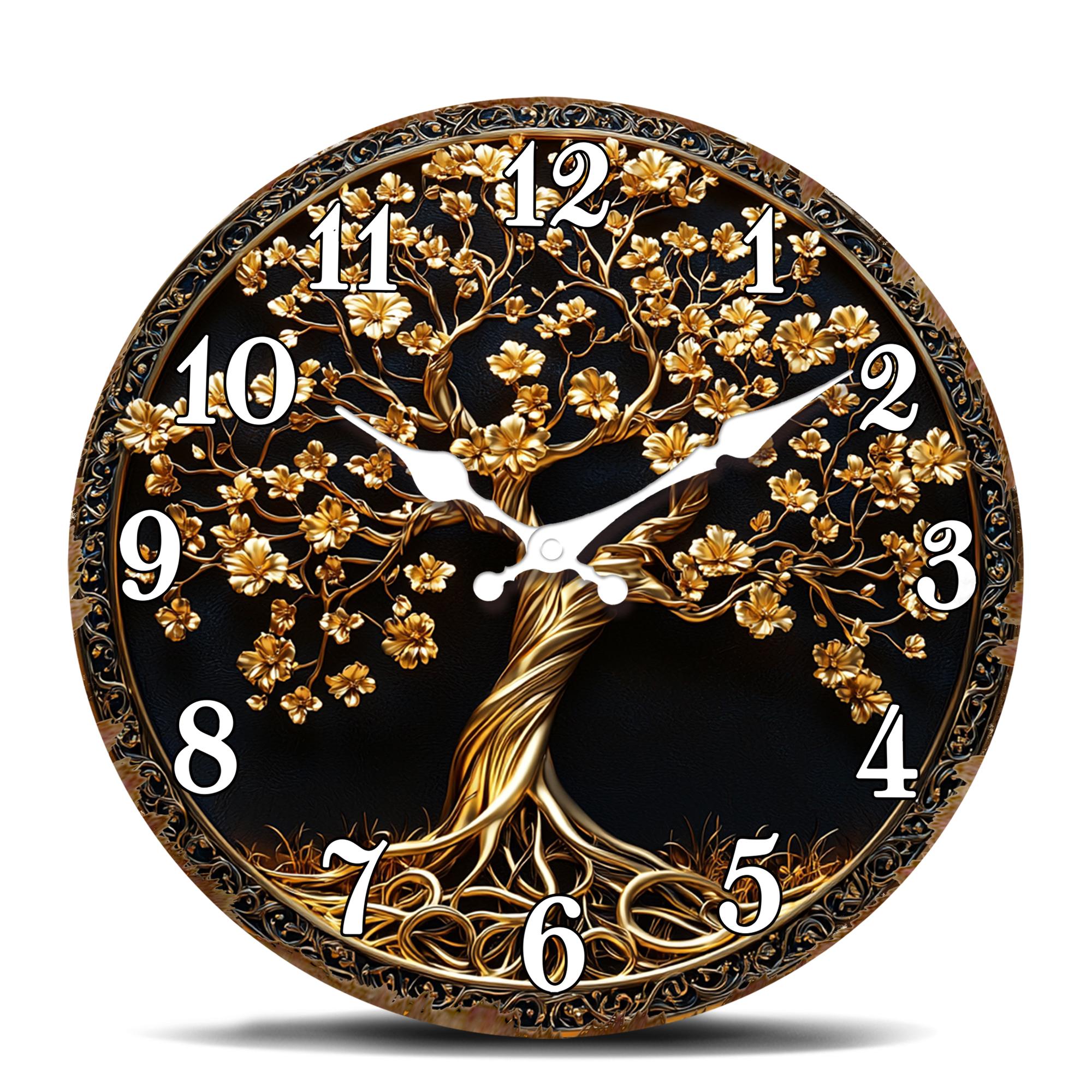 Golden Tree of Life with Intricate Details Wall Clock, Luxury Ornate Design Round Decorative Clock, Elegant Home Decor Timepiece 10 inch
Golden Tree of Life with Intricate Details Wall Clock, Luxury Ornate Design Round Decorative Clock, Elegant Home Decor Timepiece 10 inch