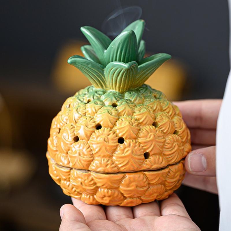 Ceramic Pineapple Coil Incense Burner Creative Fruit Design Aromatherapy Holder for Living Room Home DecorSandalwood Censer Gift
Ceramic Pineapple Coil Incense Burner Creative Fruit Design Aromatherapy Holder for Living Room Home DecorSandalwood Censer Gift
