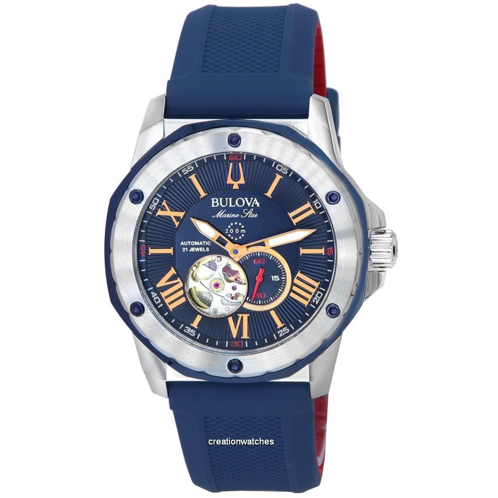Bulova Marine Star Open Heart Blue Dial Автоматические дайверские часы 98A282 200M мужские синий
Bulova Marine Star Open Heart Blue Dial Автоматические дайверские часы 98A282 200M мужские синий