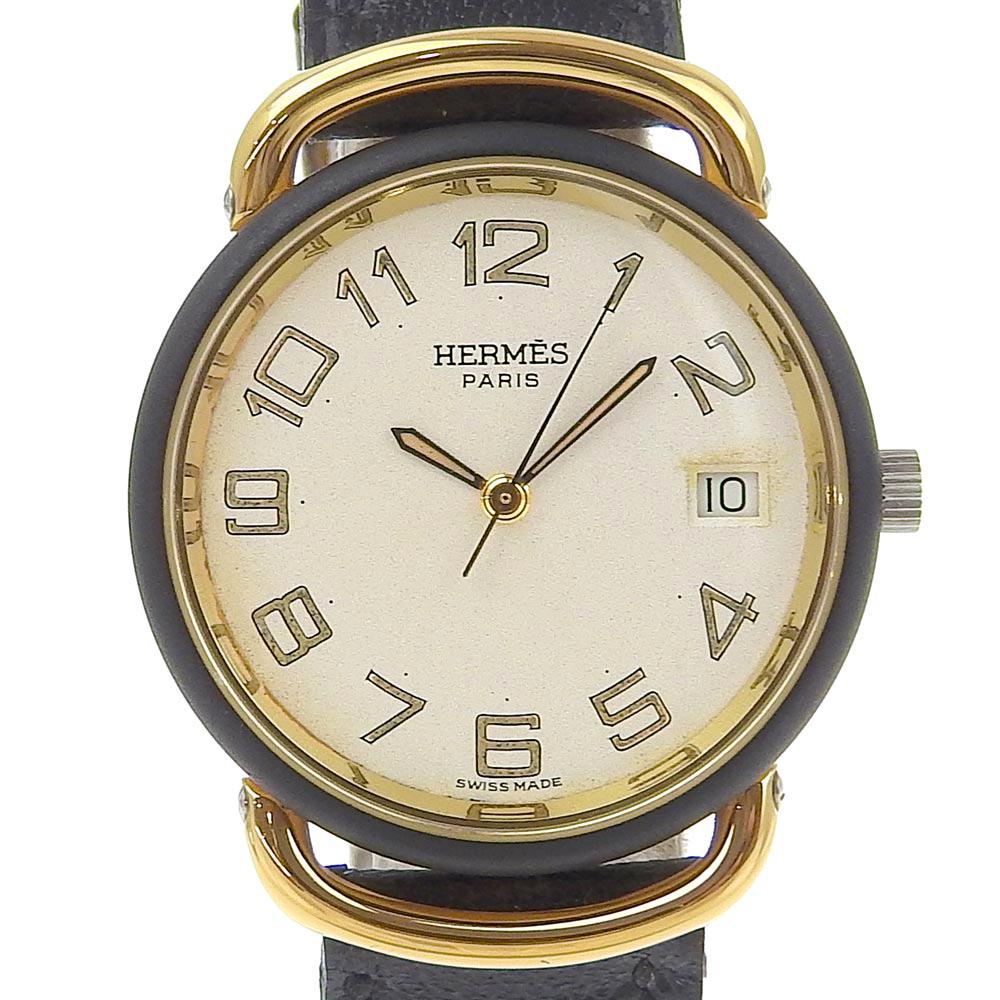 HERMES Pullman Watches gold/black WhiteDial Stainless Steel/Plated Gold/leather Quartz Analog display mens Used
HERMES Pullman Watches gold/black WhiteDial Stainless Steel/Plated Gold/leather Quartz Analog display mens Used