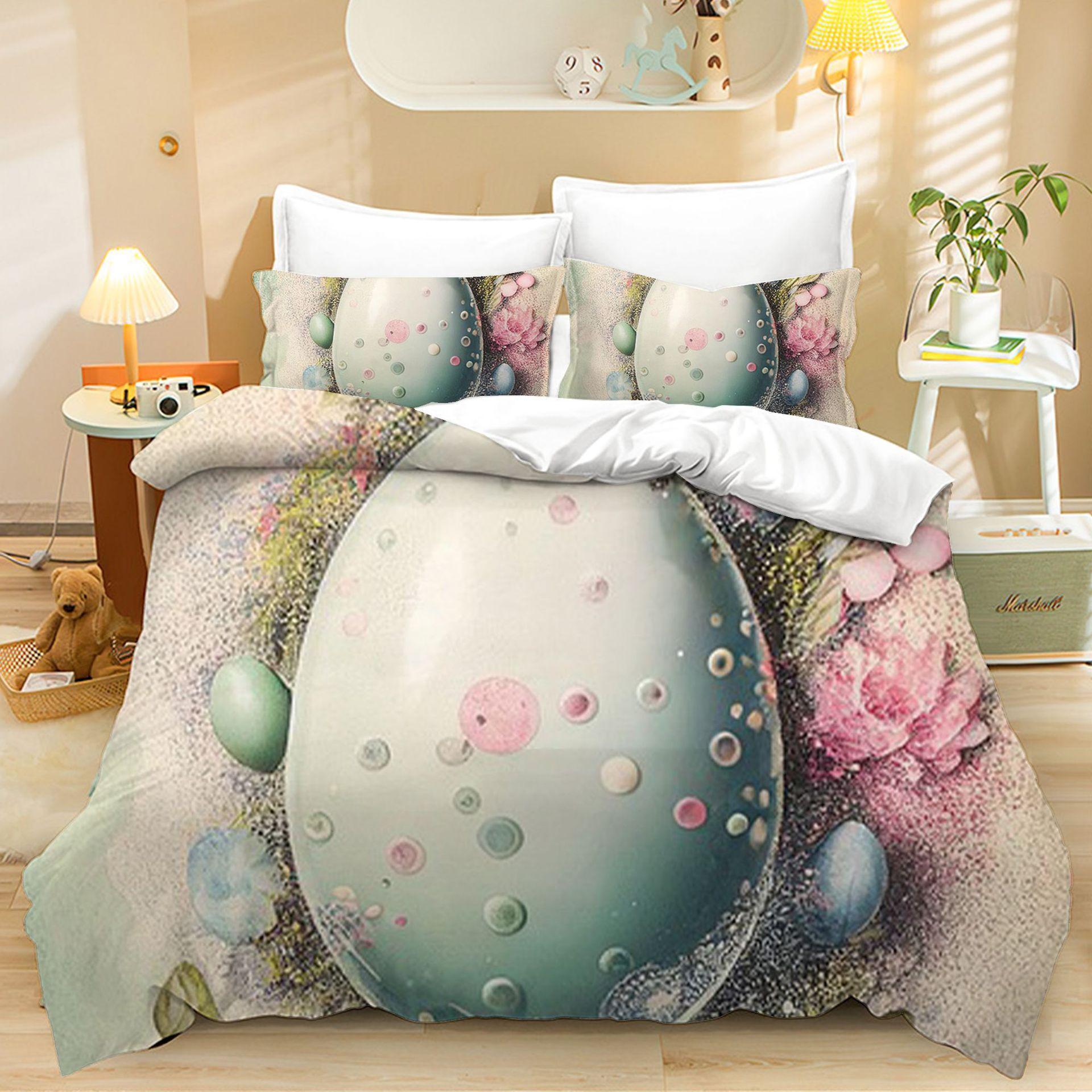Home Textiles Three-Piece Easter Egg Cartoon Digital Printing Quilt Pillowcase Bedding 90 * 200 two-piece set
Home Textiles Three-Piece Easter Egg Cartoon Digital Printing Quilt Pillowcase Bedding 90 * 200 two-piece set