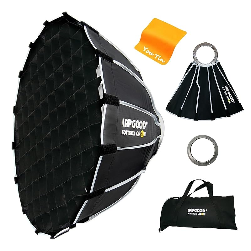 LAPGOOD QR60II soft box light box 60cm quick installation quick folding softbox Comes with honeycomb grid storage bag deep with bowens mount parabolic
LAPGOOD QR60II soft box light box 60cm quick installation quick folding softbox Comes with honeycomb grid storage bag deep with bowens mount parabolic