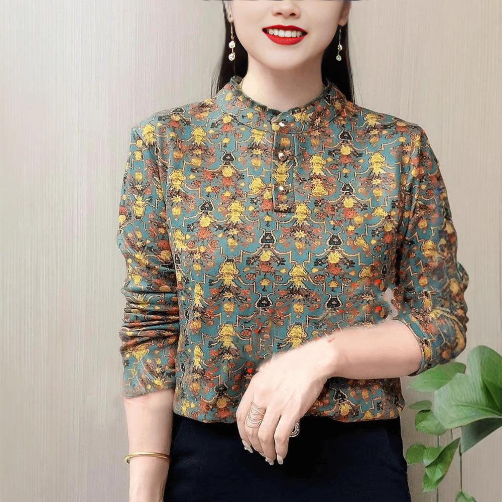 Women s Floral Print Long-Sleeve T-Shirt, Plus Size, Half High Collar for Mothers - Spring/Autumn L
Women s Floral Print Long-Sleeve T-Shirt, Plus Size, Half High Collar for Mothers - Spring/Autumn L