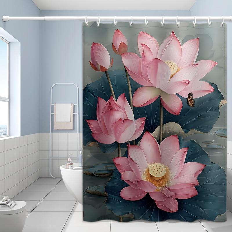 Pink Lotus Flower Shower Curtain - Polyester, Fashion Theme, Woven, Seasonal Versatility, Multiple Sizes, Light Blocking W60H190(CM)-1 Pcs
Pink Lotus Flower Shower Curtain - Polyester, Fashion Theme, Woven, Seasonal Versatility, Multiple Sizes, Light Blocking W60H190(CM)-1 Pcs