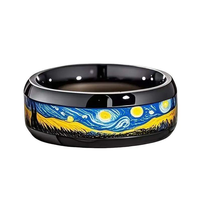 Trendy Creative 8mm Black Spherical Surface Starry Sky Artwork Stainless Steel Rings for Women Men Painter Finger Jewelry Gifts 7
Trendy Creative 8mm Black Spherical Surface Starry Sky Artwork Stainless Steel Rings for Women Men Painter Finger Jewelry Gifts 7