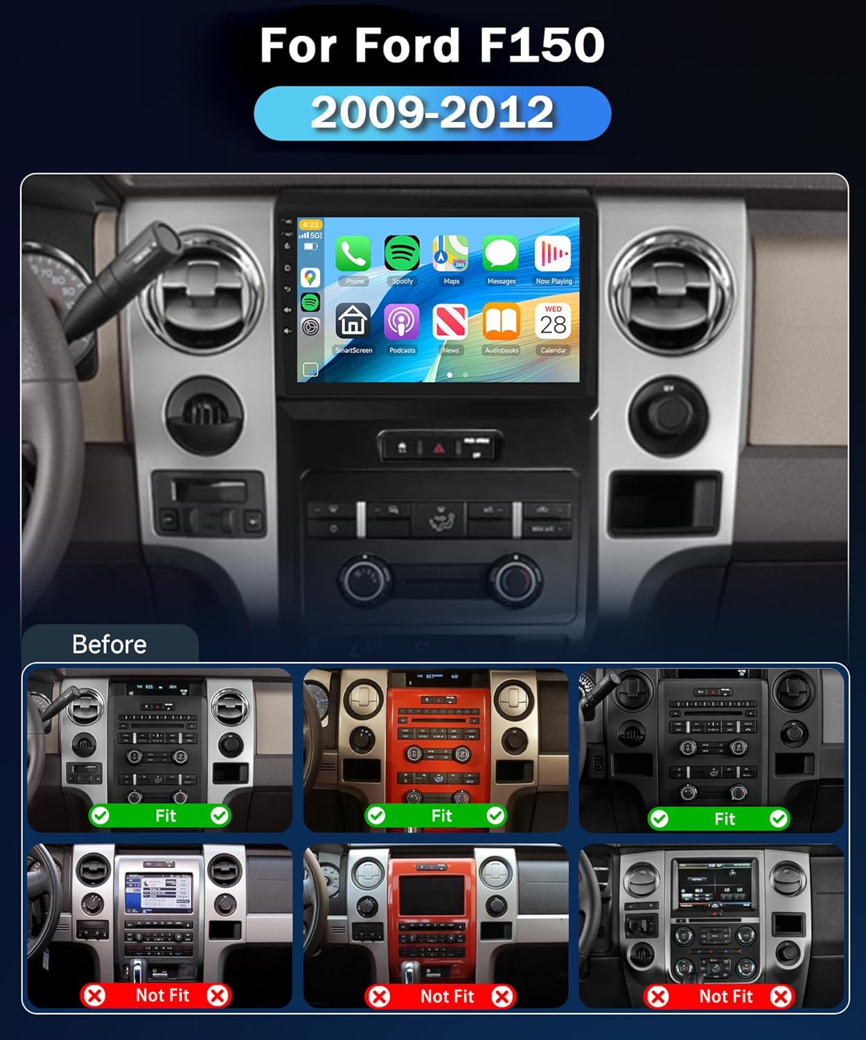 8Core 4+64G Car Radio for Ford F150 2009-2012, Android Auto, CarPlay, 9 IPS, WiFi, Bluetooth 5.0, GPS, DSP, Backup Camera United States
8Core 4+64G Car Radio for Ford F150 2009-2012, Android Auto, CarPlay, 9 IPS, WiFi, Bluetooth 5.0, GPS, DSP, Backup Camera United States