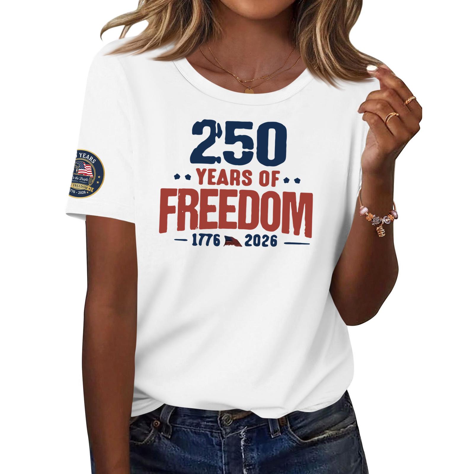 Womens Short Sleeve Crew Neck T Shirt 250 Years of 1776 2026 Printed Casual Loose Fit Top Tee XL білий
Womens Short Sleeve Crew Neck T Shirt 250 Years of 1776 2026 Printed Casual Loose Fit Top Tee XL білий
