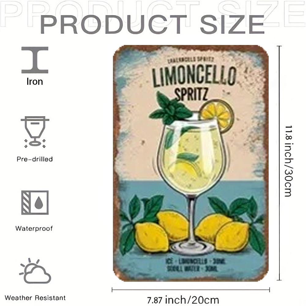 Vintage Limoncello Spritz Metal Sign x Inch Retro Lemon Cocktail Wall Art Decor for Home Bar Cafe Garage 20x30cm(7.8x11.8inch)
Vintage Limoncello Spritz Metal Sign x Inch Retro Lemon Cocktail Wall Art Decor for Home Bar Cafe Garage 20x30cm(7.8x11.8inch)