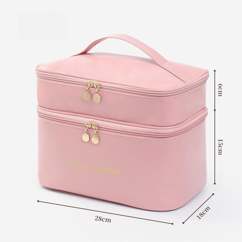 1pcs PU Double-Layer Cosmetic Bag Stylish Skincare Organizer Large Capacity Travel Toiletry Bag for Makeup & Toiletries рожевий
1pcs PU Double-Layer Cosmetic Bag Stylish Skincare Organizer Large Capacity Travel Toiletry Bag for Makeup & Toiletries рожевий