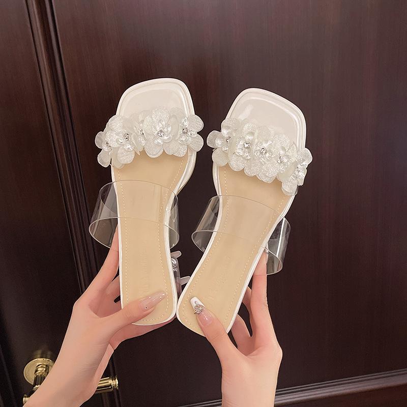 Open-toed transparent flower slippers women s word and a half drag 2025 summer new crystal thick heel with skirt wear sandals 40 срібний
Open-toed transparent flower slippers women s word and a half drag 2025 summer new crystal thick heel with skirt wear sandals 40 срібний