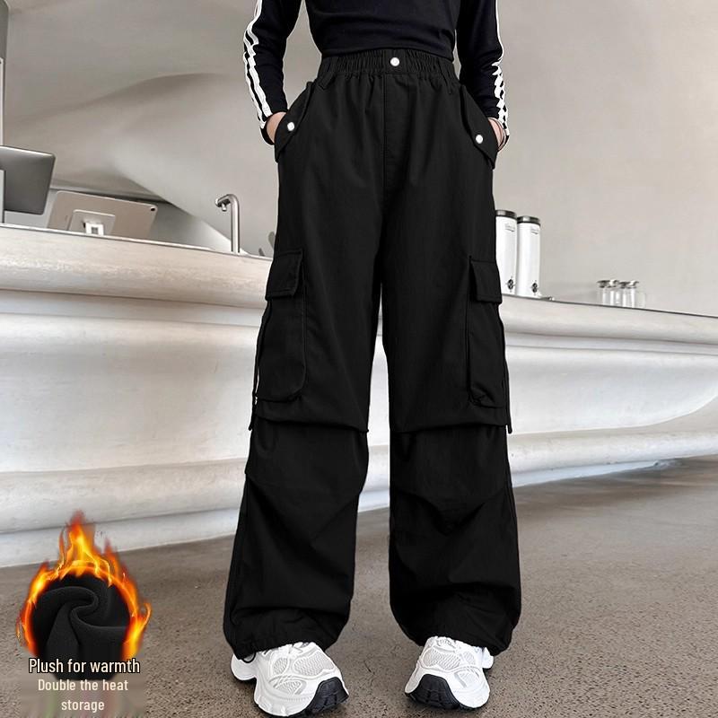 Autumn/Winter Girls Fleece-Lined Cargo Pants: Trendy American Hip Hop Style for Medium/Large Kids 140cm (for 60-70 lbs)
Autumn/Winter Girls Fleece-Lined Cargo Pants: Trendy American Hip Hop Style for Medium/Large Kids 140cm (for 60-70 lbs)