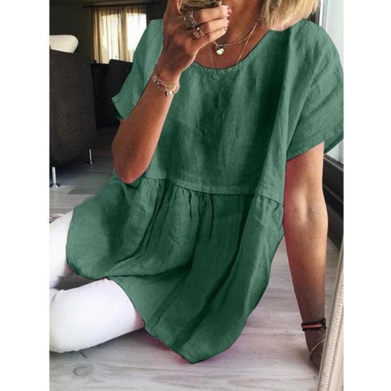 Summer Women s Short-sleeved Loose Round Neck Cotton T-shirt Top Short Dress XXXXL зелений
Summer Women s Short-sleeved Loose Round Neck Cotton T-shirt Top Short Dress XXXXL зелений