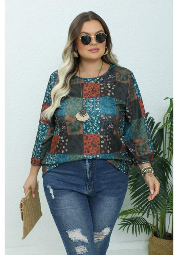 2026 Spring/Summer V-Neck Three-Quarter Sleeve Printed Plus Size Women s Casual Shirt 2XL темно-синього кольору
2026 Spring/Summer V-Neck Three-Quarter Sleeve Printed Plus Size Women s Casual Shirt 2XL темно-синього кольору