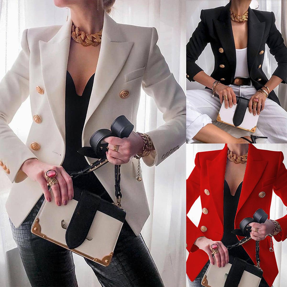 Autumn and Winter Solid Color Lapel Fashion Casual Long-sleeved Suit Short Jacket Jacket Women XS білий
Autumn and Winter Solid Color Lapel Fashion Casual Long-sleeved Suit Short Jacket Jacket Women XS білий