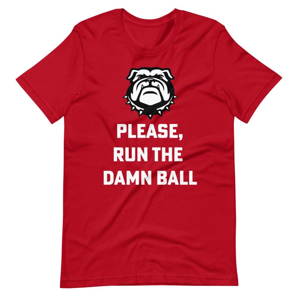 PLEASE RUN THE DAMN BALL Georgia Colors Football Funny Tee Shirt Unisex 100% Cotton T-shirt Mens Tees Top 4XL
PLEASE RUN THE DAMN BALL Georgia Colors Football Funny Tee Shirt Unisex 100% Cotton T-shirt Mens Tees Top 4XL