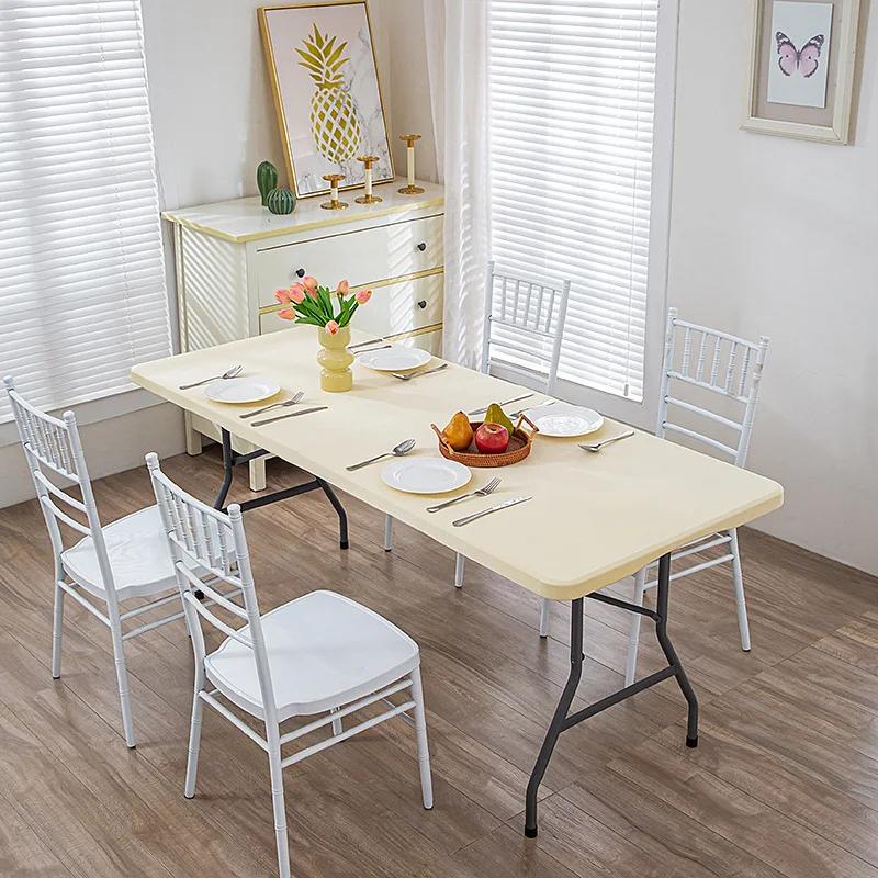 4/6/8FT Rectangle Table Cloth Fitted Top Cover Polyester Spandex Elastic FIt Long Tables Fits for Folding Tables Easily Wash 4FT-76x122cm бежевий
4/6/8FT Rectangle Table Cloth Fitted Top Cover Polyester Spandex Elastic FIt Long Tables Fits for Folding Tables Easily Wash 4FT-76x122cm бежевий