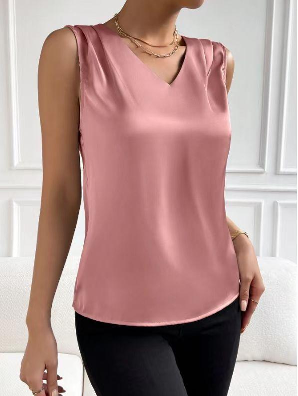 Women s clothing, satin suit, cut sleeves, temperament, commuter vest, bottomed top XXL рожевий
Women s clothing, satin suit, cut sleeves, temperament, commuter vest, bottomed top XXL рожевий