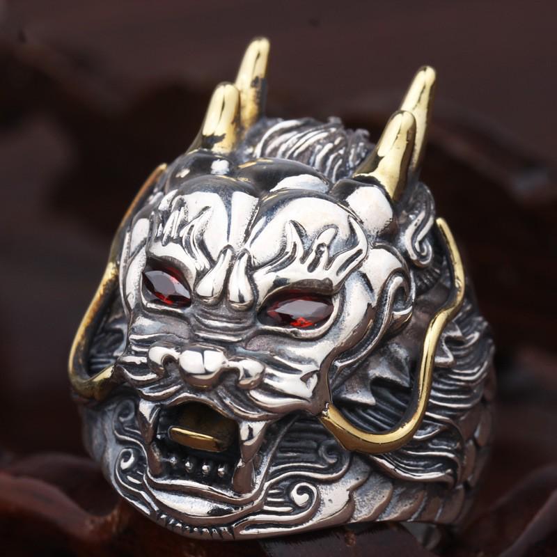 Мужское открытое кольцо из стерлингового серебра 925 пробы с головой дракона - Властный ретро-стиль, хип-хоп личностные украшения Adjustable Open Size
Мужское открытое кольцо из стерлингового серебра 925 пробы с головой дракона - Властный ретро-стиль, хип-хоп личностные украшения Adjustable Open Size