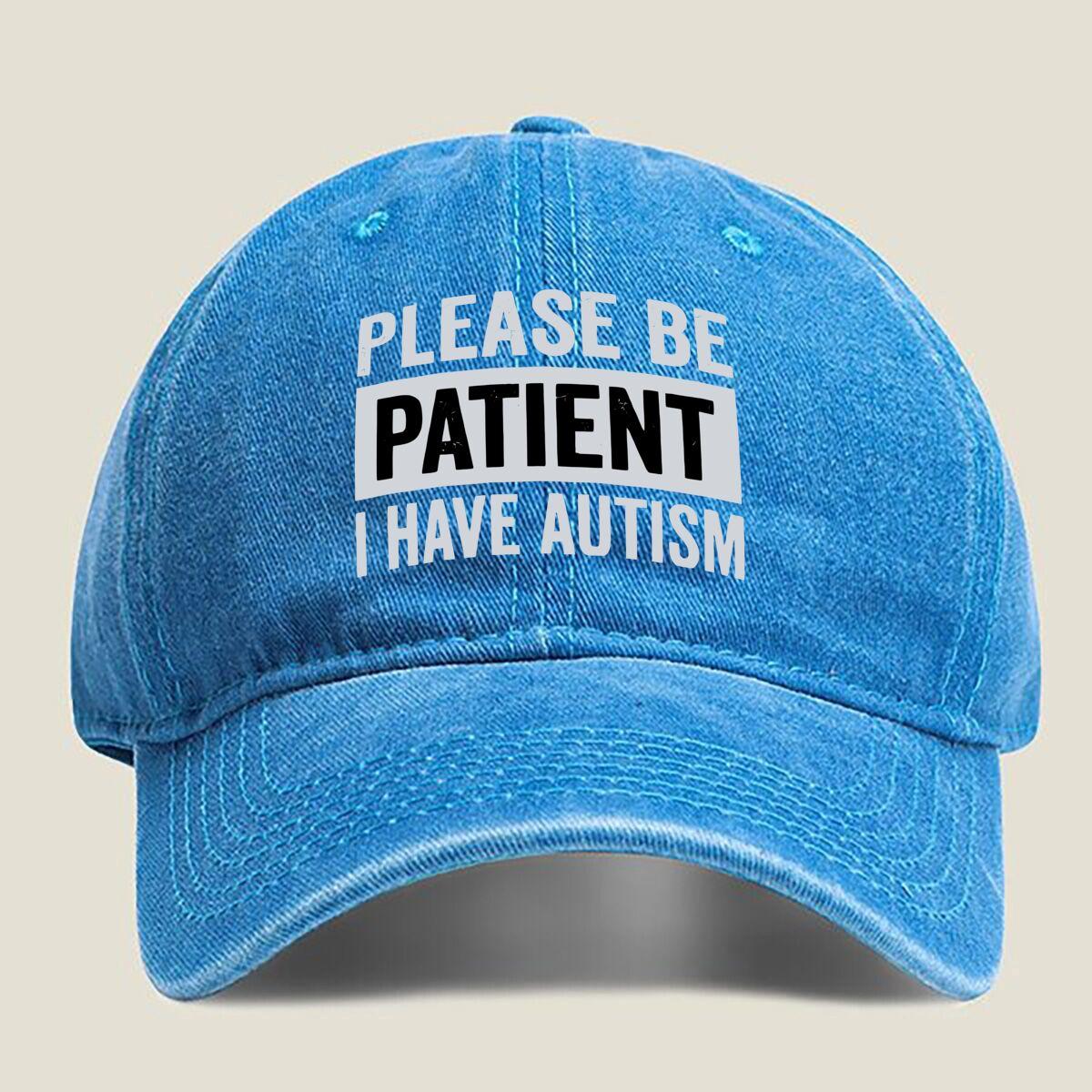 “Please Be Patient” Autism Awareness Fashion Washed Baseball Cap Hat Outdoor Activities One Size озеро синього кольору
“Please Be Patient” Autism Awareness Fashion Washed Baseball Cap Hat Outdoor Activities One Size озеро синього кольору