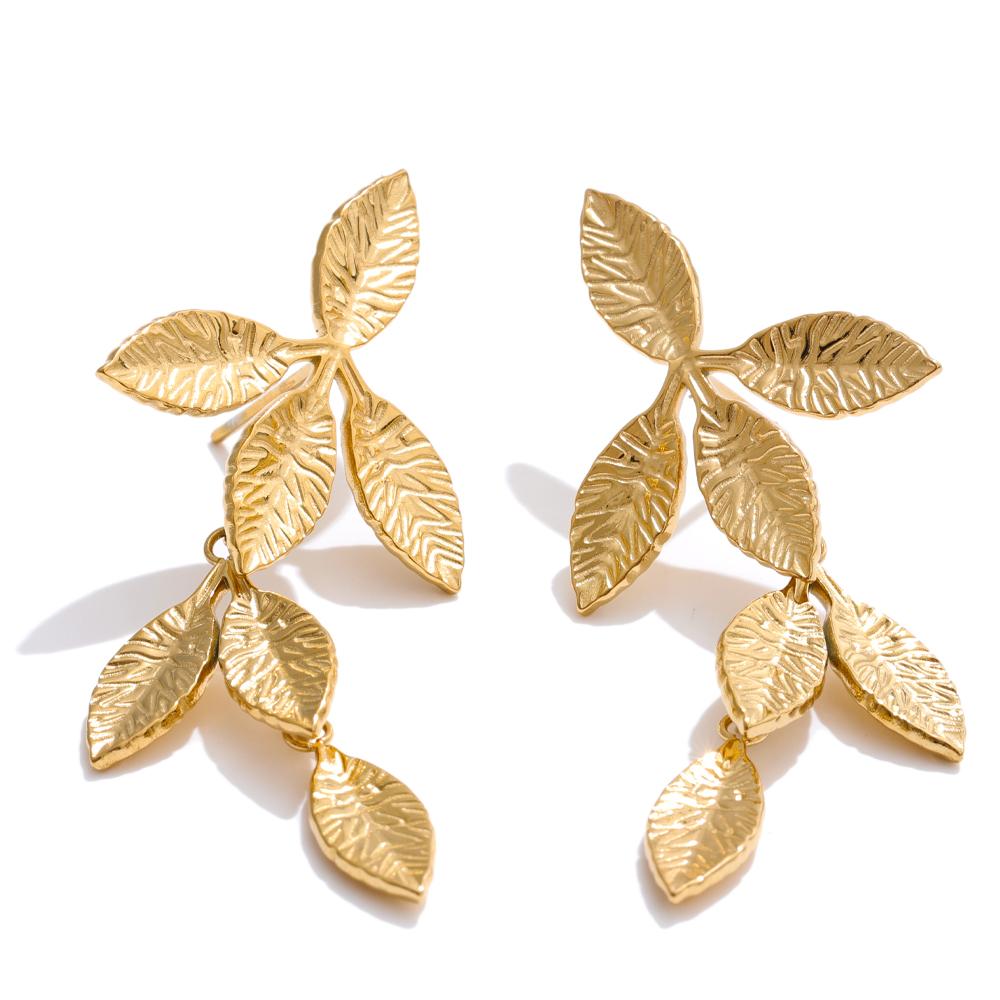 Yhpup Trending Stainless Steel Metal Leaf Drop Earrings for Women Gold & Platinum Plated Summer Daily Jewelry Accessories
Yhpup Trending Stainless Steel Metal Leaf Drop Earrings for Women Gold & Platinum Plated Summer Daily Jewelry Accessories