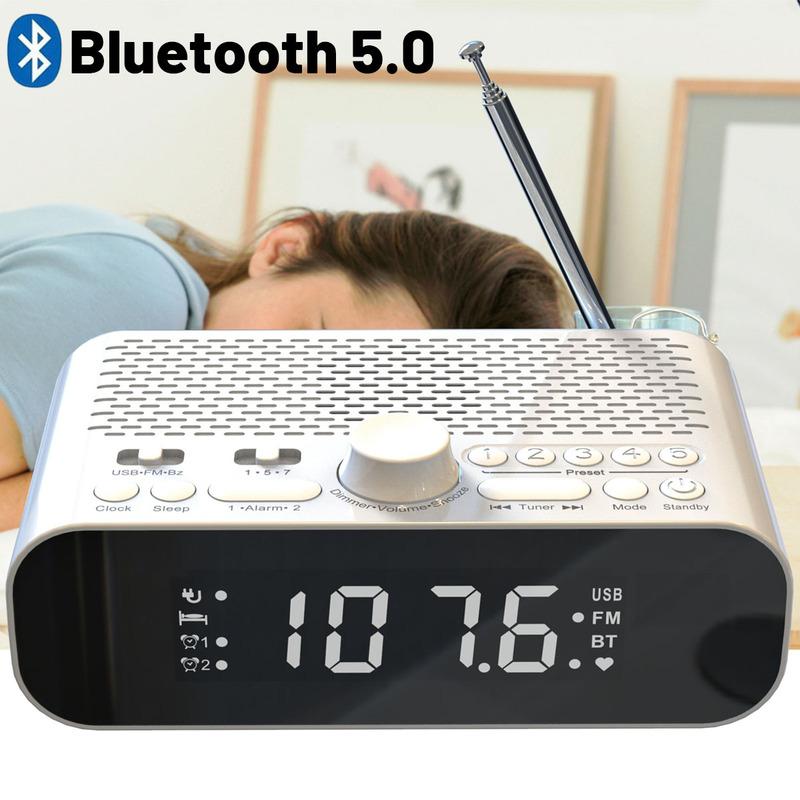 Портативный FM-радио Bluetooth 5.0 динамик MP3-плеер со светодиодным цифровым дисплеем Поддержка U-диска Двойной будильник Память выключения белый
Портативный FM-радио Bluetooth 5.0 динамик MP3-плеер со светодиодным цифровым дисплеем Поддержка U-диска Двойной будильник Память выключения белый
