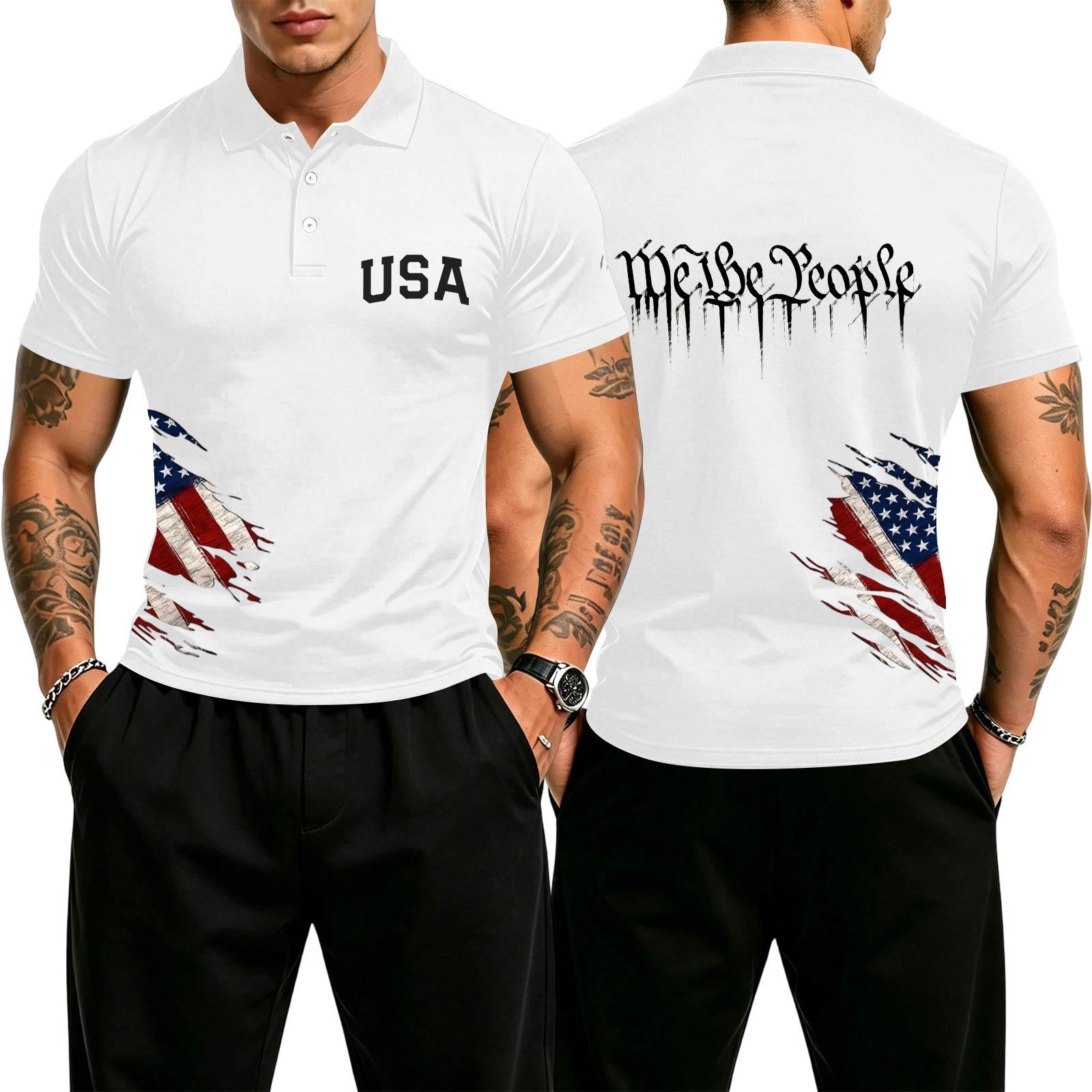 Men s Casual Gradient Polo Shirt Short Sleeve Button Down USA Lettering Slim Fit Breathable Fabric S
Men s Casual Gradient Polo Shirt Short Sleeve Button Down USA Lettering Slim Fit Breathable Fabric S