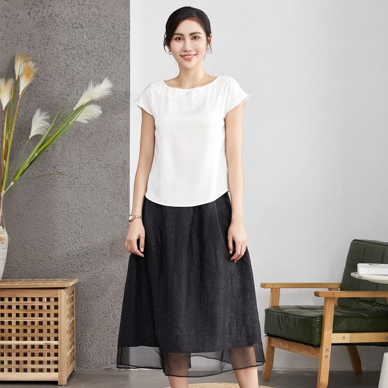 Women s Loose Silk Mulberry Short-Sleeve T-Shirt - Korean Style Sleeveless Summer Top XL білий
Women s Loose Silk Mulberry Short-Sleeve T-Shirt - Korean Style Sleeveless Summer Top XL білий