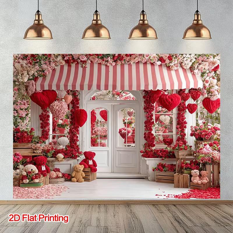 2D Valentine s Day Backdrop for Party, Red Floral Shop with Teddy Bears Photography Background 47.2x31.5inch/120*80cm
2D Valentine s Day Backdrop for Party, Red Floral Shop with Teddy Bears Photography Background 47.2x31.5inch/120*80cm
