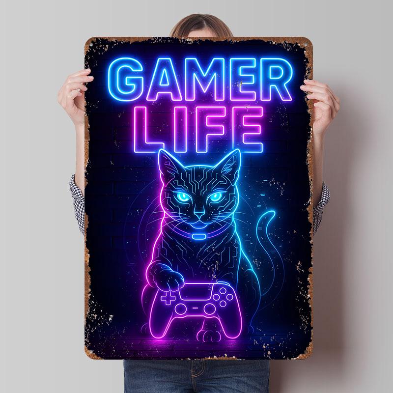 Gamer Life Neon Cat Printed Poster Customized Wall Art Retro Vintage Metal Tin Signs for Modern Home Decoration Luxury Wand Deko 7.9x11.8In(20x30cm)
Gamer Life Neon Cat Printed Poster Customized Wall Art Retro Vintage Metal Tin Signs for Modern Home Decoration Luxury Wand Deko 7.9x11.8In(20x30cm)