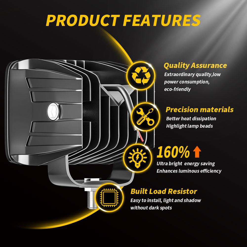 4-LED 12W Car SUV Off-Road Motorcycle Square Spotlight Waterproof Vehicle Headlight White Light 
4-LED 12W Car SUV Off-Road Motorcycle Square Spotlight Waterproof Vehicle Headlight White Light