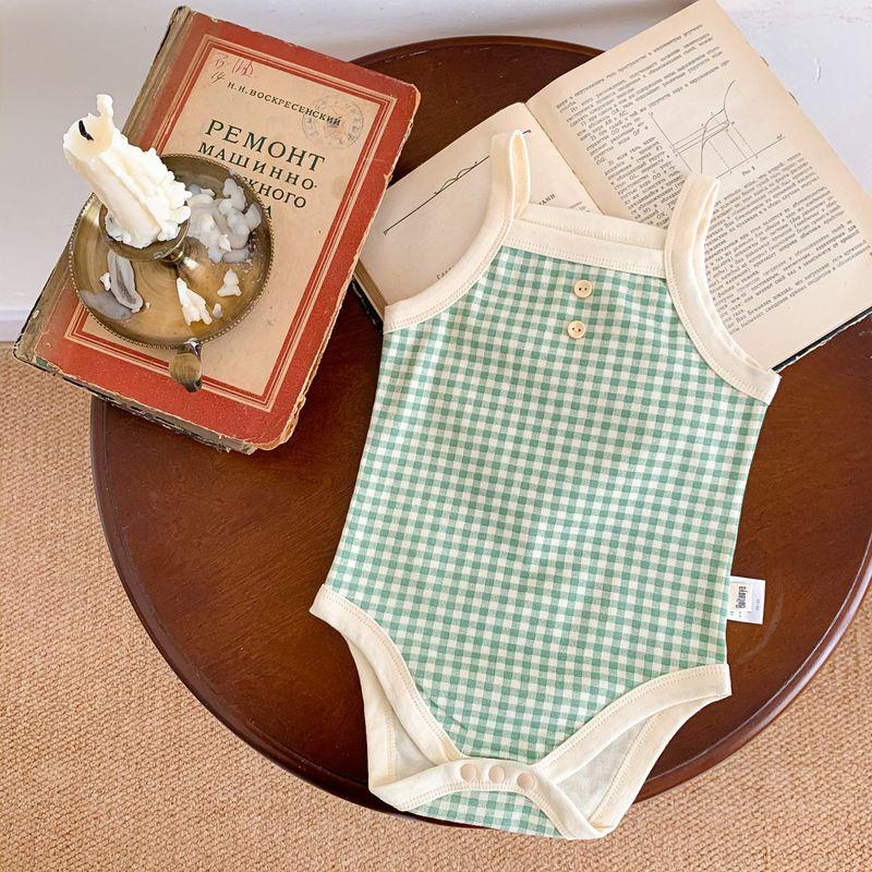 Ins Newborn Infant Girls Candy-Colored Sleeveless Camisole Romper Plaid Jumpsuit Green 90 yards
Ins Newborn Infant Girls Candy-Colored Sleeveless Camisole Romper Plaid Jumpsuit Green 90 yards