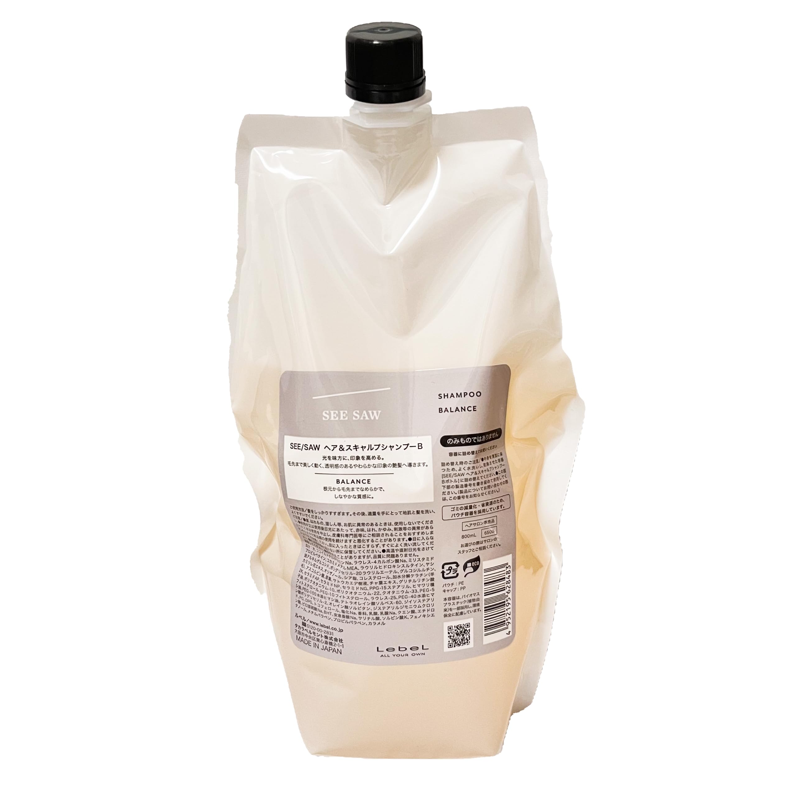 Lebel Seesaw Hair Scalp Shampoo B 800mL SEE/SAW & (Refill) 
Lebel Seesaw Hair Scalp Shampoo B 800mL SEE/SAW & (Refill)