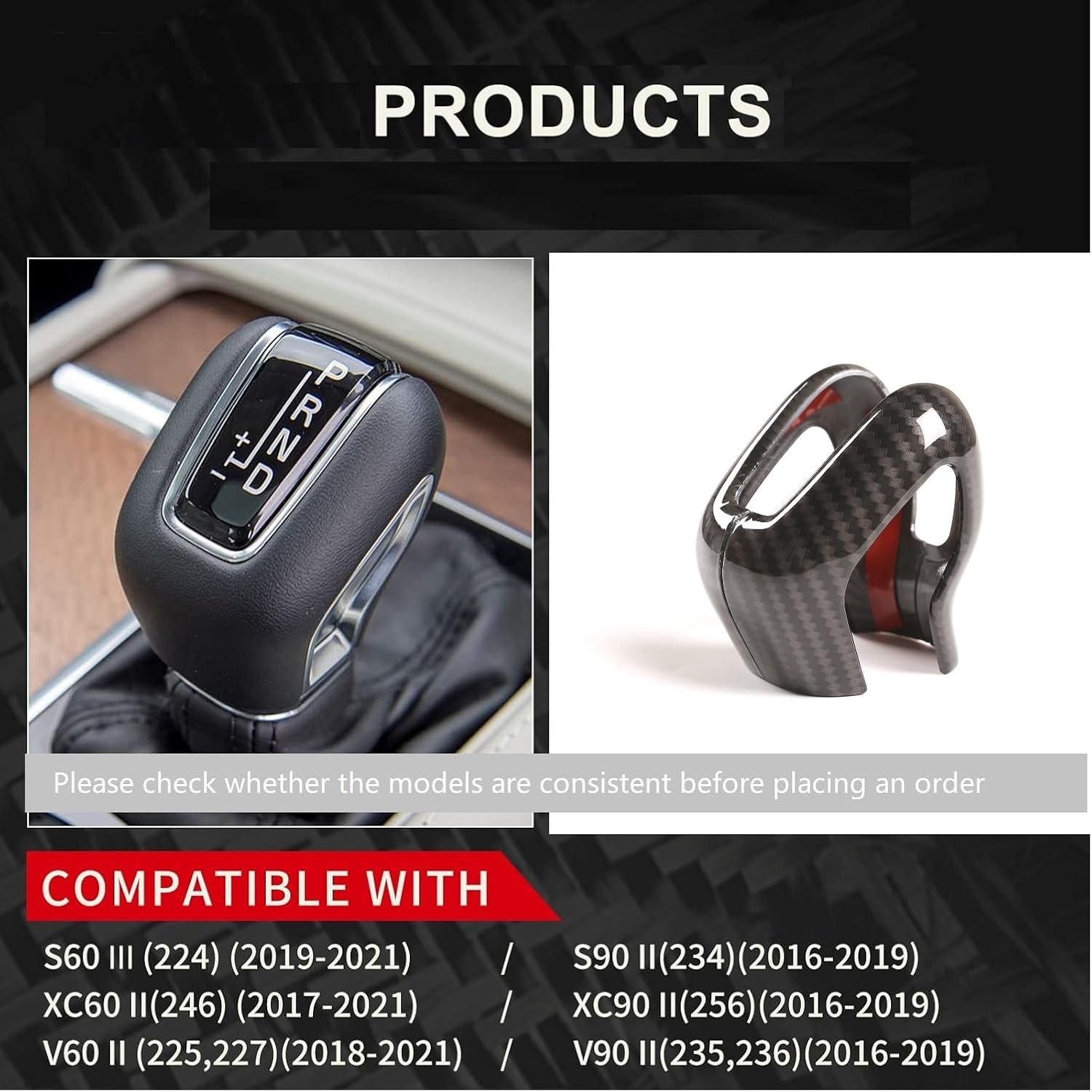 TINKI ABS Carbon Fiber Gear Shift Knob Cover Trim Compatible with Vol@vo XC60 XC90 S90 S60 V60 V90 2016 2017 2018 2019 2020 2021 Interior Upgrade
TINKI ABS Carbon Fiber Gear Shift Knob Cover Trim Compatible with Vol@vo XC60 XC90 S90 S60 V60 V90 2016 2017 2018 2019 2020 2021 Interior Upgrade