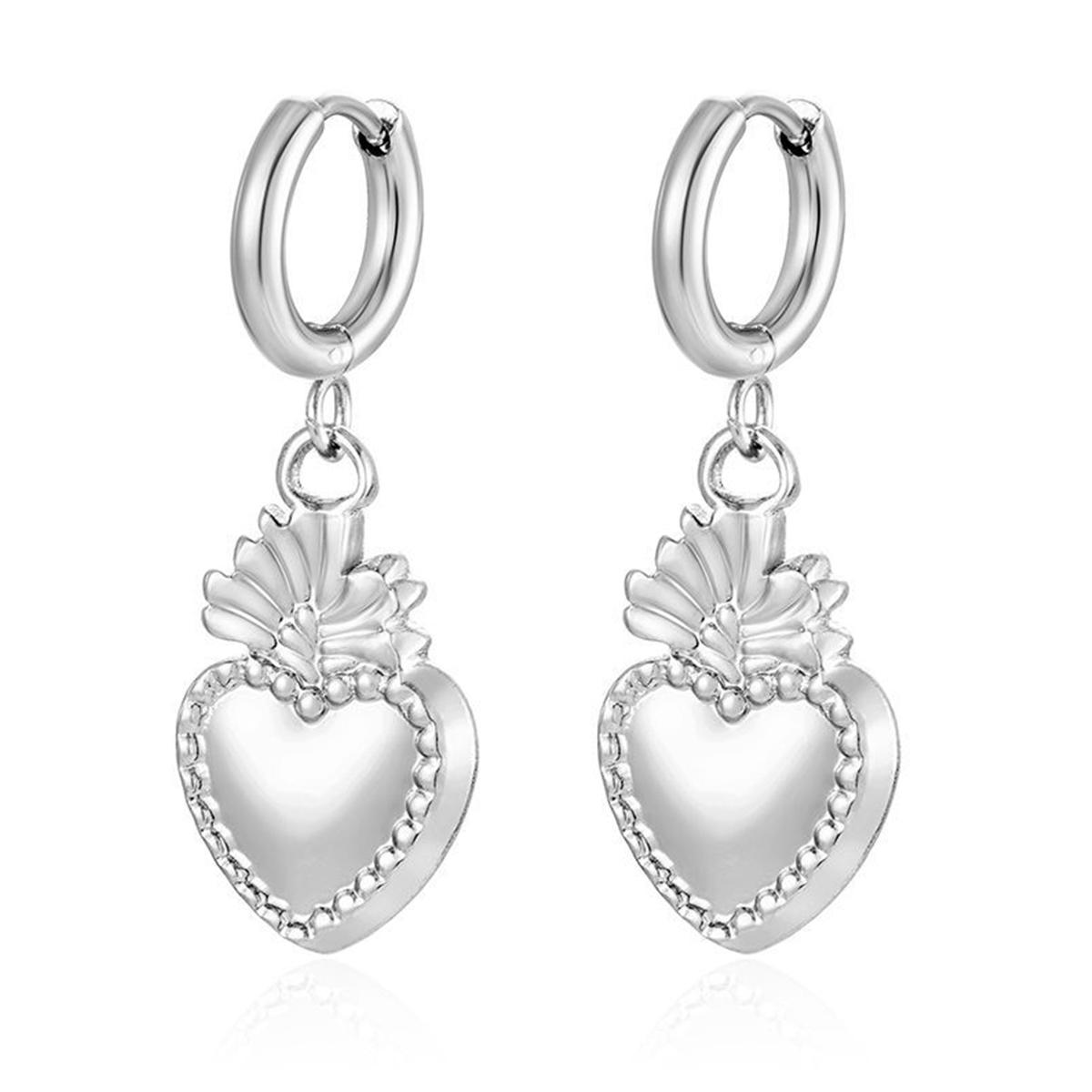 Stainless Steel Pendants Earrings For Women Heart Drop Hoop Earrings Metal Small Ears Piercing Charms for Zircon Girl Gifts
Stainless Steel Pendants Earrings For Women Heart Drop Hoop Earrings Metal Small Ears Piercing Charms for Zircon Girl Gifts