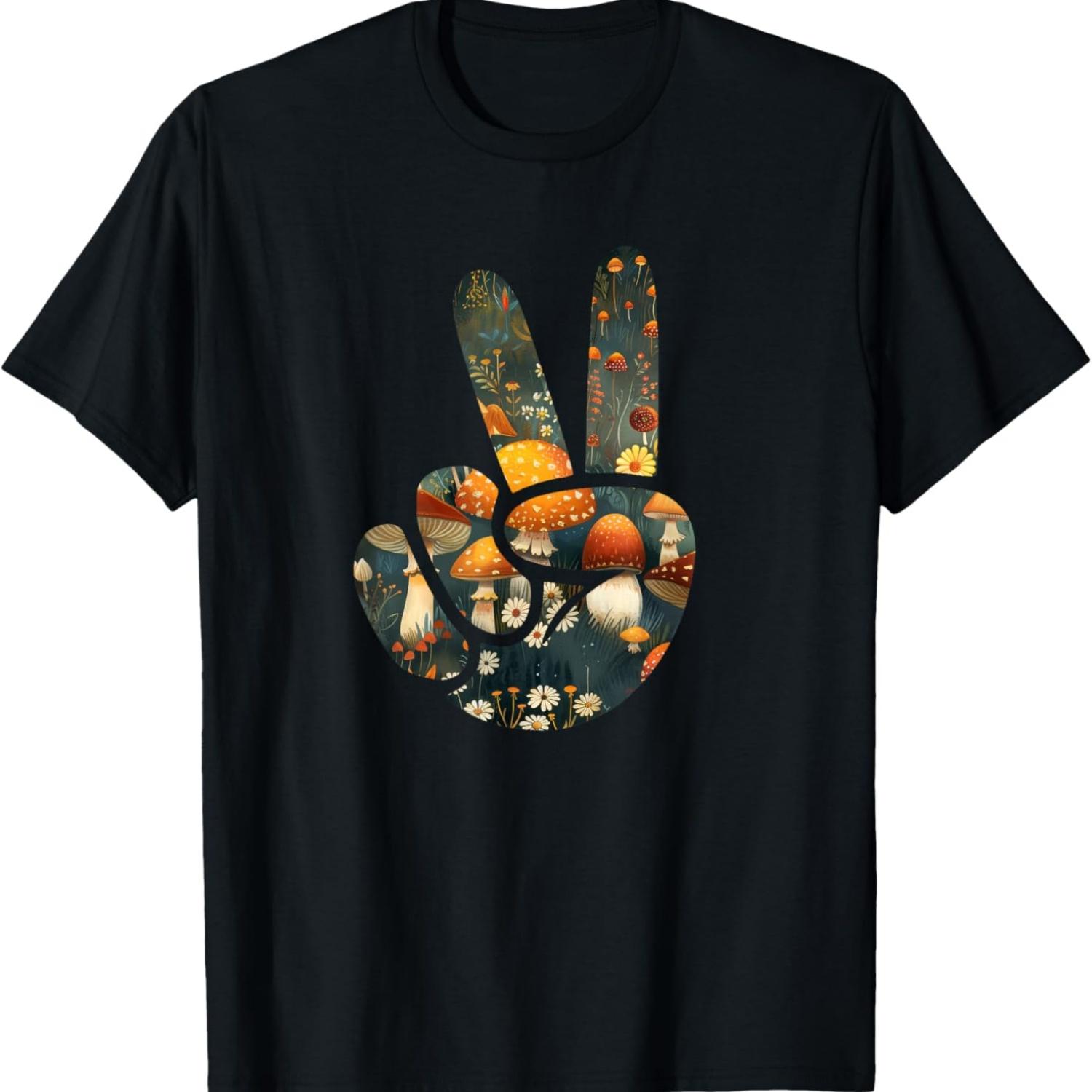 Natural Silhouette Forest Meadow Cottagecore Peace Sign Hand T-Shirt(26) S
Natural Silhouette Forest Meadow Cottagecore Peace Sign Hand T-Shirt(26) S