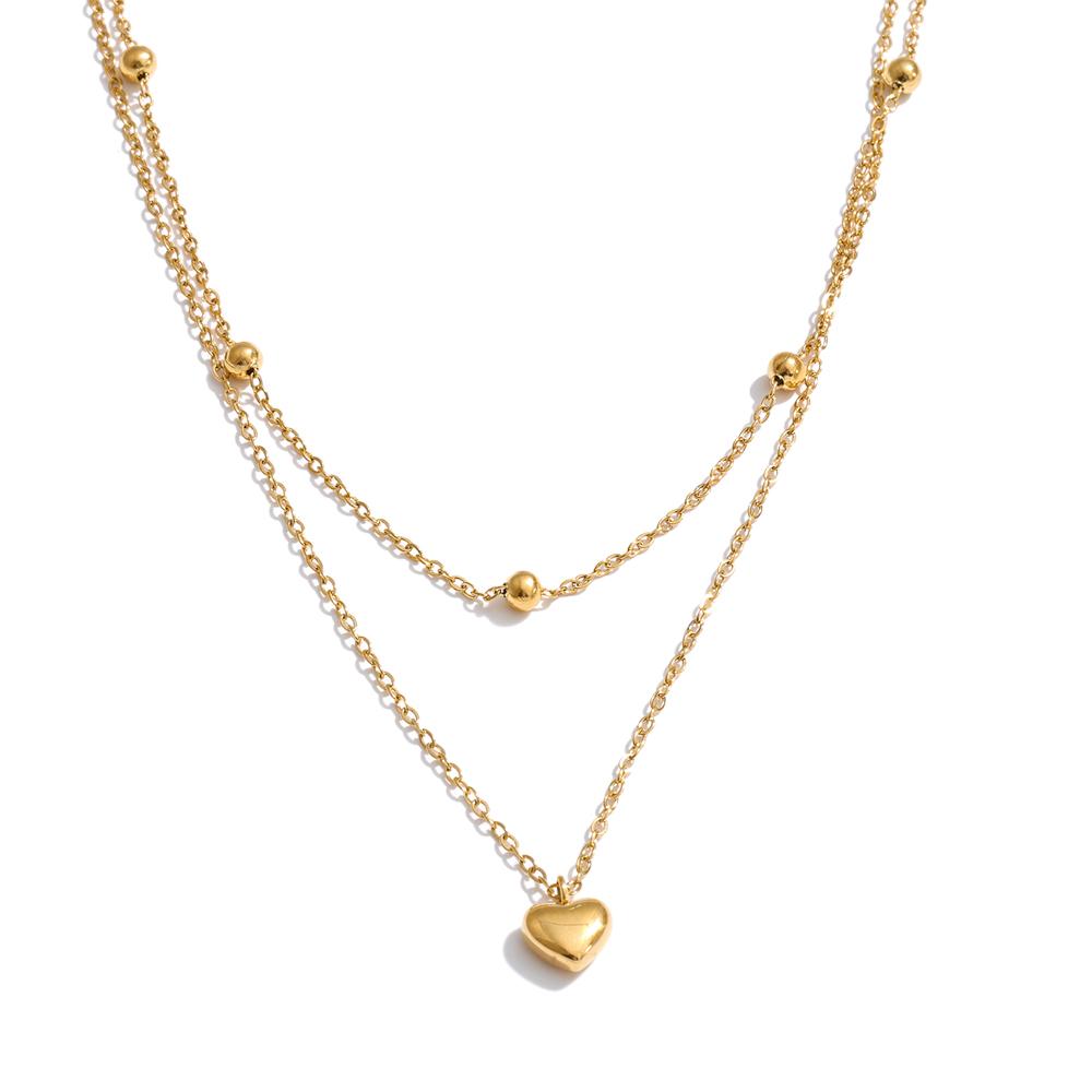 Yhpup Stainless Steel Double-Layer Heart Chain Drop Necklace 16K Gold Color PVD Plated Valentine s Day Gift Charm Chic Jewelry
Yhpup Stainless Steel Double-Layer Heart Chain Drop Necklace 16K Gold Color PVD Plated Valentine s Day Gift Charm Chic Jewelry