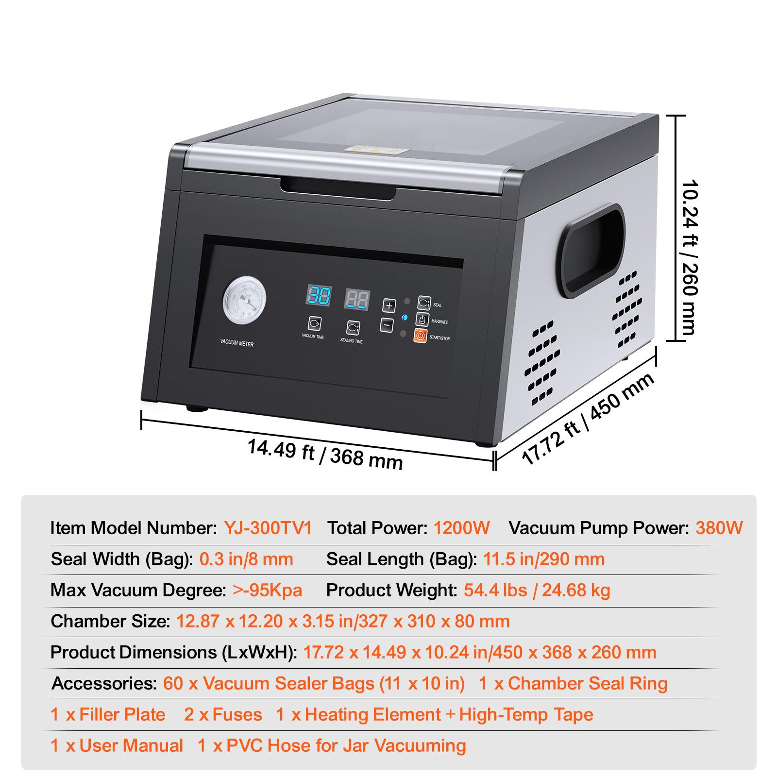 SucceBuy Chamber Vacuum Sealer 380W Vacuum Pump Power Compact Design with 11.5 in Sealing Length for Professional and Home Use
SucceBuy Chamber Vacuum Sealer 380W Vacuum Pump Power Compact Design with 11.5 in Sealing Length for Professional and Home Use