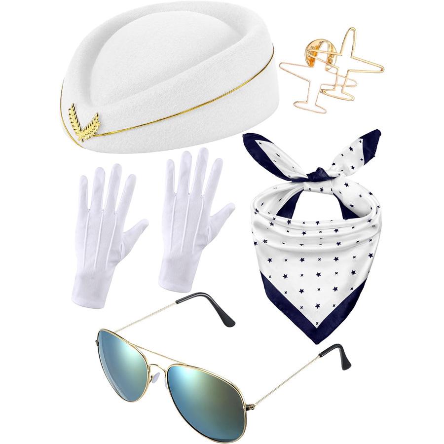 Косплей костюм: Хелловін Стюардеса з окулярами, капелюхом, рукавичками та шарфом
Косплей костюм: Хелловін Стюардеса з окулярами, капелюхом, рукавичками та шарфом