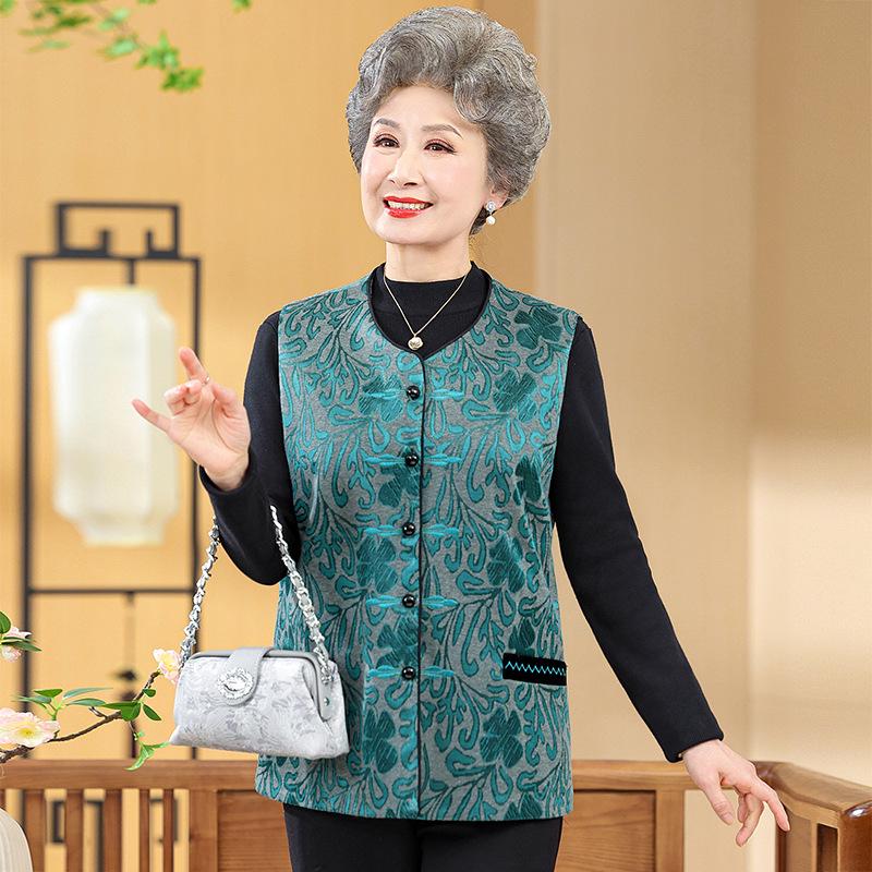 Elderly Women s Stand Collar Printed Cape Vest - Cozy Loose Fit for Spring & Autumn 2XL зелёный
Elderly Women s Stand Collar Printed Cape Vest - Cozy Loose Fit for Spring & Autumn 2XL зелёный