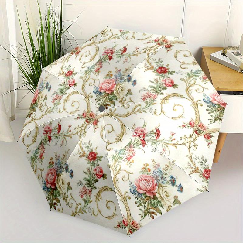 Vintage Floral Automatic Folding Umbrella - 8-Rib Durable Iron Frame, Compact Travel Design with Elegant Pink & Green Floral P Iron&8K
Vintage Floral Automatic Folding Umbrella - 8-Rib Durable Iron Frame, Compact Travel Design with Elegant Pink & Green Floral P Iron&8K