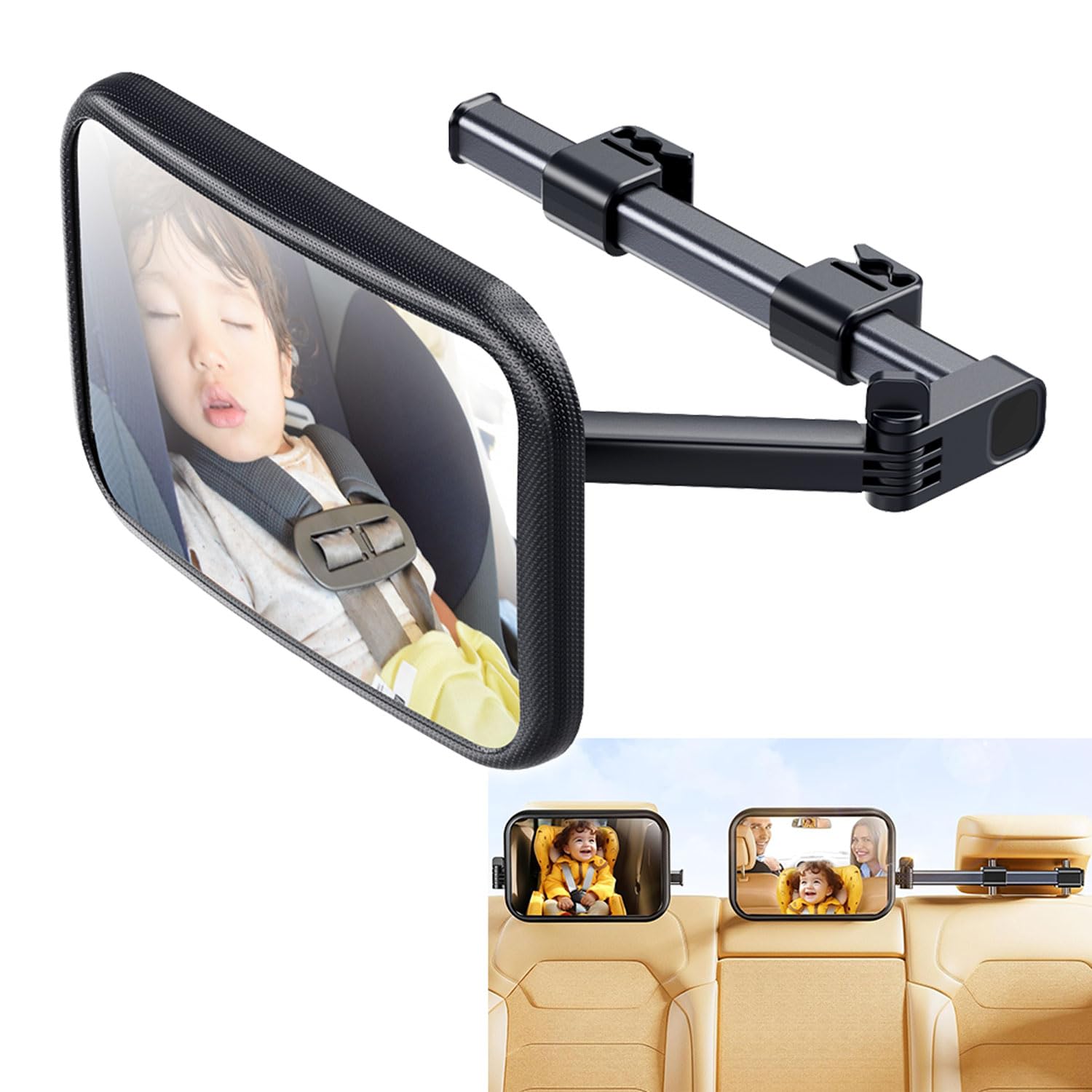 Baby Insight Rearview Rear Seat Auxiliary Extendable Mirror, In-Car Mirror, Mirror, 360-Degree Rotation, Monitoring, Mirror, Shatterproof, In-Car,
Baby Insight Rearview Rear Seat Auxiliary Extendable Mirror, In-Car Mirror, Mirror, 360-Degree Rotation, Monitoring, Mirror, Shatterproof, In-Car,