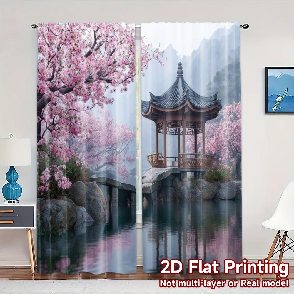 Set Of 2 Flat Printing Curtains Without Rod Cherry Pavilion Chic Pattern Versatile Polyester Outdoor Curtain W100*H70(CM)-Rod Pocket&2PCS
Set Of 2 Flat Printing Curtains Without Rod Cherry Pavilion Chic Pattern Versatile Polyester Outdoor Curtain W100*H70(CM)-Rod Pocket&2PCS